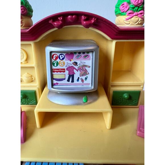 Loving Family Fisher-Price Dollhouse Furniture Computer Desk 2008 - Picture 2 of 9